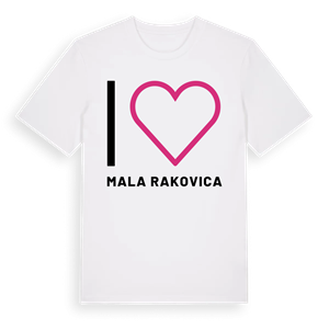 Jag älskar Mala Rakovica t-shirt stort tryck – ekologisk bomull t-shirt från Pinshirt