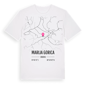 Marija Gorica karta t-shirt – ekologisk bomull t-shirt från Pinshirt