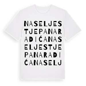 Naselje Stjepana Radića ordlek t-shirt – ekologisk bomull t-shirt från Pinshirt