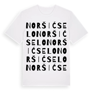 Noršić Selo ordlek t-shirt – ekologisk bomull t-shirt från Pinshirt