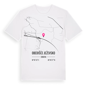 Obedišće Ježevsko karta t-shirt – ekologisk bomull t-shirt från Pinshirt