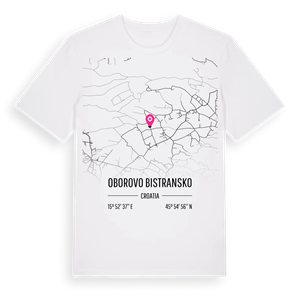 Oborovo Bistransko karta t-shirt – ekologisk bomull t-shirt från Pinshirt