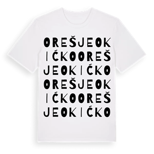 Orešje Okićko ordlek t-shirt – ekologisk bomull t-shirt från Pinshirt