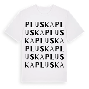 Pluska ordlek t-shirt – ekologisk bomull t-shirt från Pinshirt