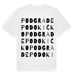 Podgrađe Podokićko ordlek t-shirt – ekologisk bomull t-shirt från Pinshirt