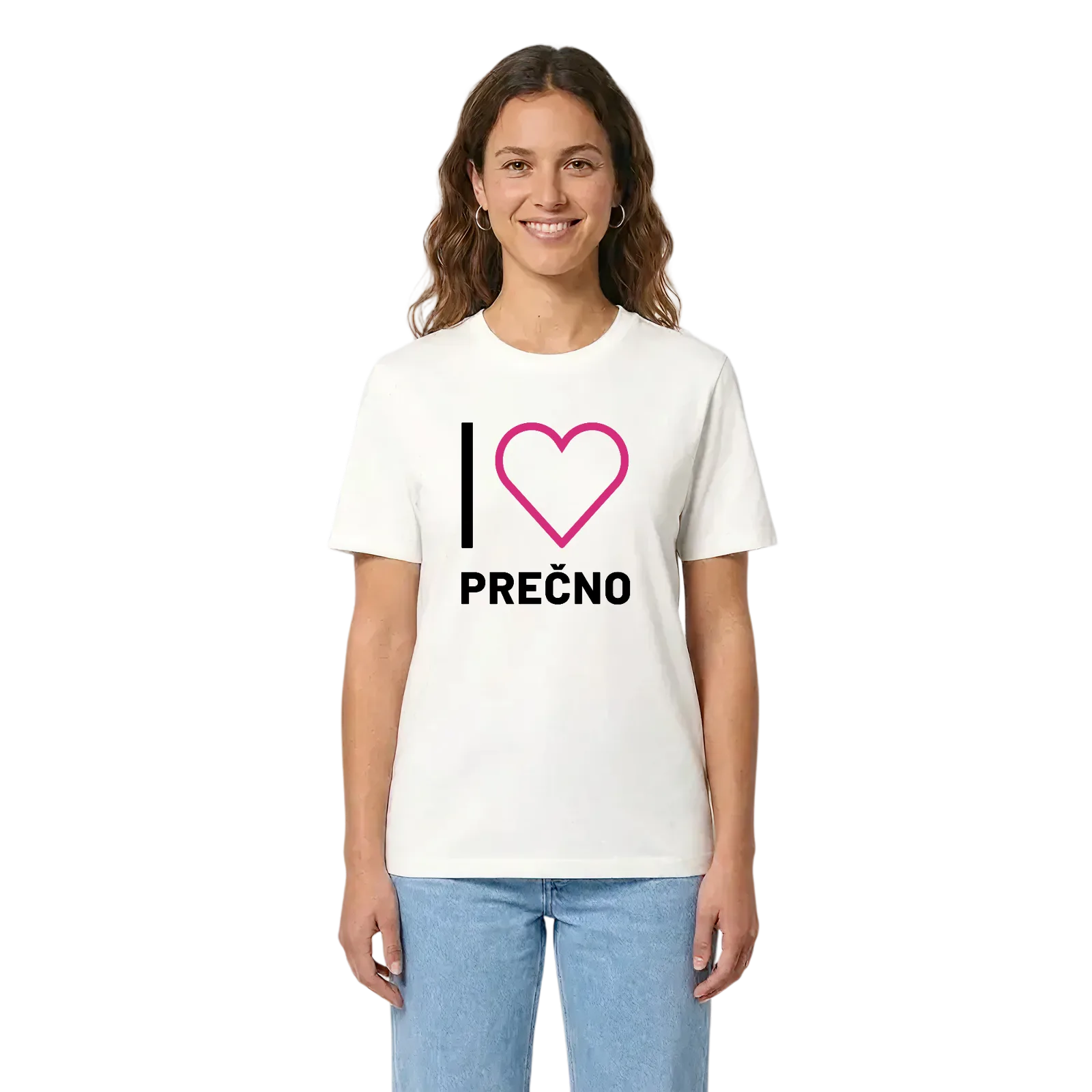 Jag älskar Prečno t-shirt stort tryck – White, i miljö