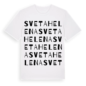Sveta Helena ordlek t-shirt – ekologisk bomull t-shirt från Pinshirt