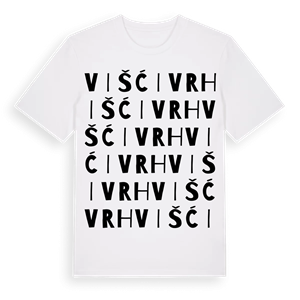 Višći Vrh ordlek t-shirt – ekologisk bomull t-shirt från Pinshirt