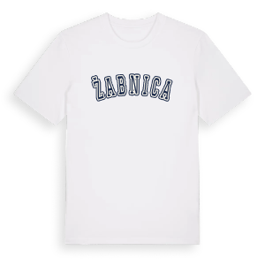 Žabnica college t-shirt – ekologisk bomull t-shirt från Pinshirt