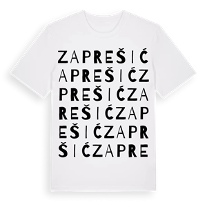 Zaprešić ordlek t-shirt – ekologisk bomull t-shirt från Pinshirt
