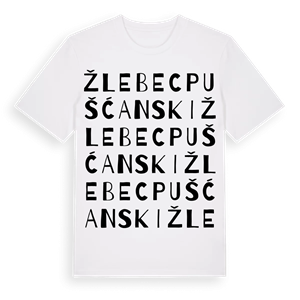 Žlebec Pušćanski ordlek t-shirt – ekologisk bomull t-shirt från Pinshirt