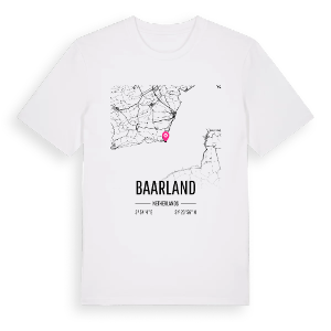 Baarland karta t-shirt – ekologisk bomull t-shirt från Pinshirt