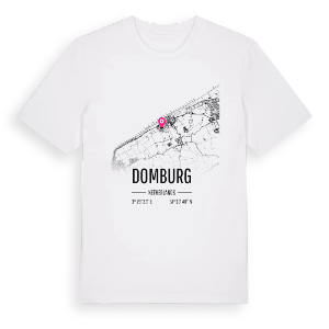 Domburg karta t-shirt – ekologisk bomull t-shirt från Pinshirt