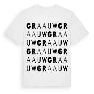 Graauw ordlek t-shirt – ekologisk bomull t-shirt från Pinshirt