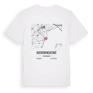 Hoedekenskerke karta t-shirt – ekologisk bomull t-shirt från Pinshirt