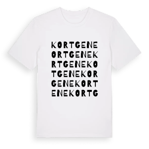 Kortgene ordlek t-shirt – ekologisk bomull t-shirt från Pinshirt