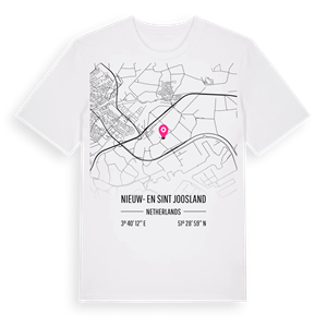 Nieuw- en Sint Joosland karta t-shirt – ekologisk bomull t-shirt från Pinshirt