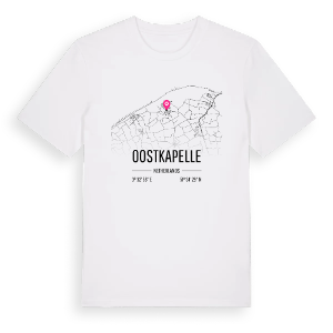 Oostkapelle karta t-shirt – ekologisk bomull t-shirt från Pinshirt
