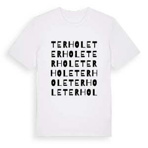 Terhole ordlek t-shirt – ekologisk bomull t-shirt från Pinshirt