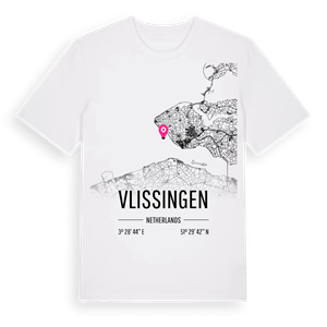 Vlissingen karta t-shirt – ekologisk bomull t-shirt från Pinshirt