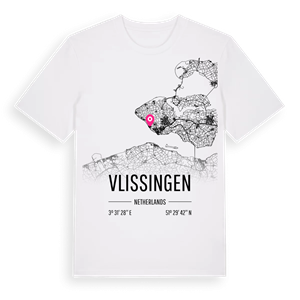 Vlissingen karta t-shirt – ekologisk bomull t-shirt från Pinshirt