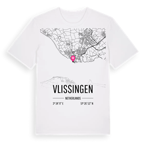 Vlissingen karta t-shirt – ekologisk bomull t-shirt från Pinshirt
