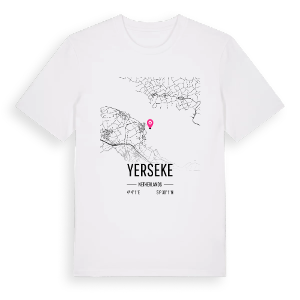 Yerseke karta t-shirt – ekologisk bomull t-shirt från Pinshirt