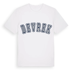 Devrek college t-shirt – ekologisk bomull t-shirt från Pinshirt