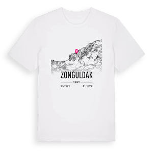 Zonguldak karta t-shirt – ekologisk bomull t-shirt från Pinshirt