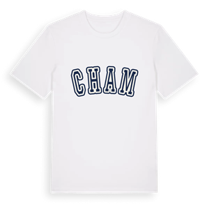 Cham college t-shirt – ekologisk bomull t-shirt från Pinshirt