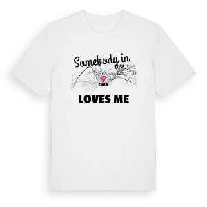 Någon i Cham älskar mig t-shirt – ekologisk bomull t-shirt från Pinshirt