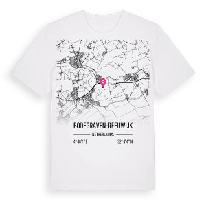 Bodegraven-Reeuwijk karta t-shirt – ekologisk bomull t-shirt från Pinshirt