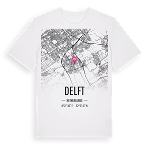 Delft karta t-shirt – ekologisk bomull t-shirt från Pinshirt