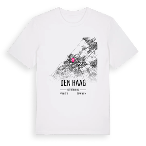 Den Haag karta t-shirt – ekologisk bomull t-shirt från Pinshirt