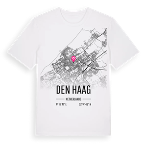 Den Haag karta t-shirt – ekologisk bomull t-shirt från Pinshirt