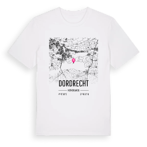 Dordrecht karta t-shirt – ekologisk bomull t-shirt från Pinshirt