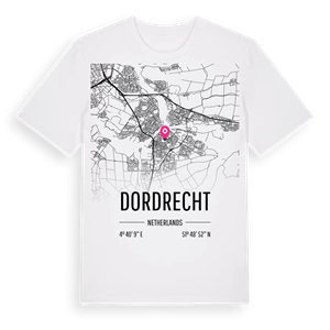 Dordrecht karta t-shirt – ekologisk bomull t-shirt från Pinshirt