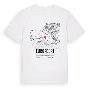 Europoort karta t-shirt – ekologisk bomull t-shirt från Pinshirt