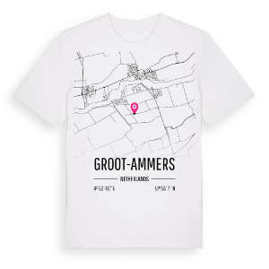 Groot-Ammers karta t-shirt – ekologisk bomull t-shirt från Pinshirt