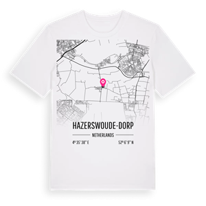 Hazerswoude-Dorp karta t-shirt – ekologisk bomull t-shirt från Pinshirt