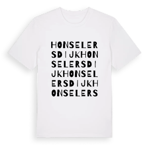 Honselersdijk ordlek t-shirt – ekologisk bomull t-shirt från Pinshirt