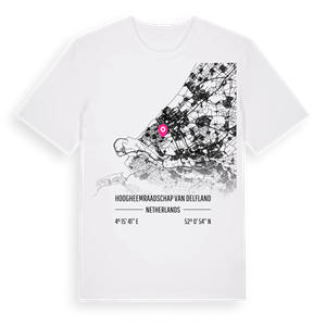 Hoogheemraadschap van Delfland karta t-shirt – ekologisk bomull t-shirt från Pinshirt