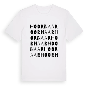Hoornaar ordlek t-shirt – ekologisk bomull t-shirt från Pinshirt