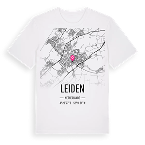 Leiden karta t-shirt – ekologisk bomull t-shirt från Pinshirt