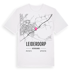 Leiderdorp karta t-shirt – ekologisk bomull t-shirt från Pinshirt