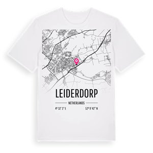 Leiderdorp karta t-shirt – ekologisk bomull t-shirt från Pinshirt