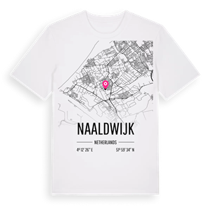 Naaldwijk karta t-shirt – ekologisk bomull t-shirt från Pinshirt