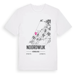 Noordwijk karta t-shirt – ekologisk bomull t-shirt från Pinshirt