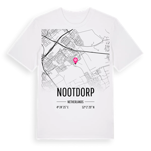 Nootdorp karta t-shirt – ekologisk bomull t-shirt från Pinshirt