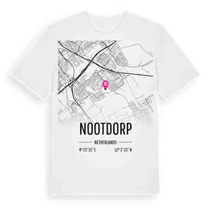 Nootdorp karta t-shirt – ekologisk bomull t-shirt från Pinshirt